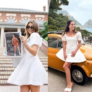 Staud Laelia Cotton Poplin Puff Sleeve Mini Dress size 4